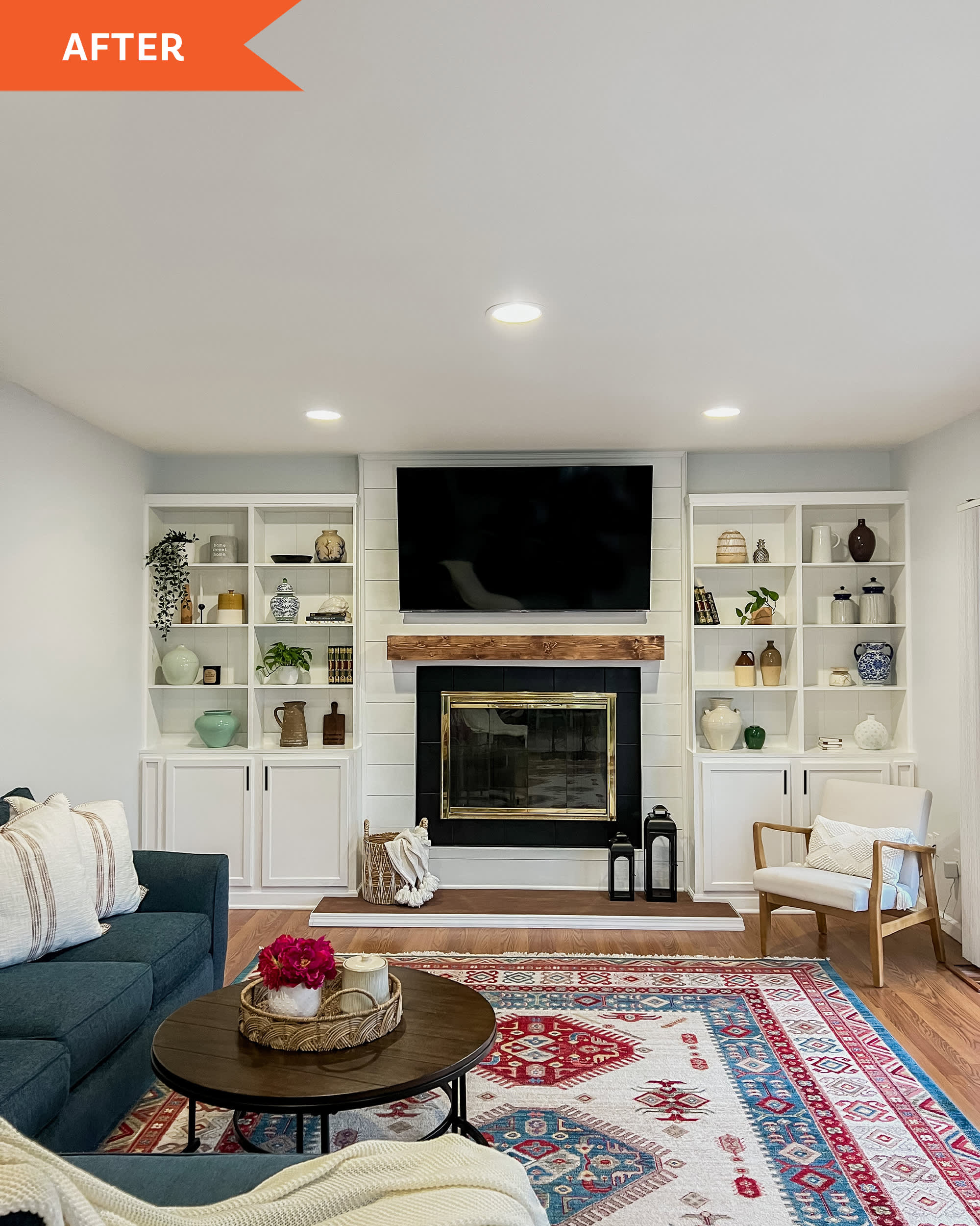 Family Room Redo with IKEA Built Ins Before and After Photos Apartment Therapy